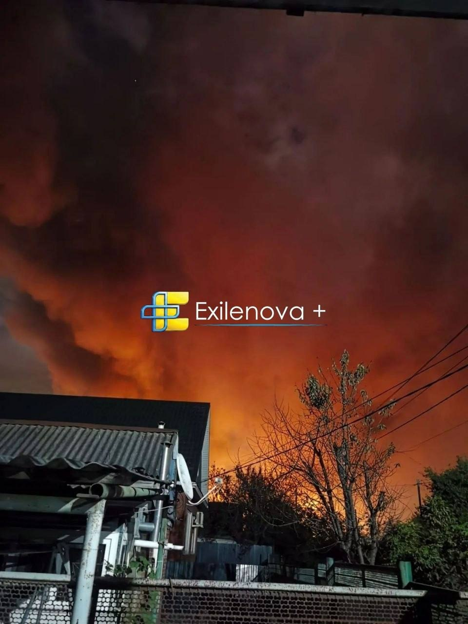 Drones hit Krasnodar oil refinery, turning the sky crimson with fire