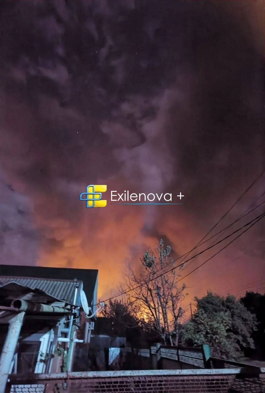 Drones hit Krasnodar oil refinery, turning the sky crimson with fire
