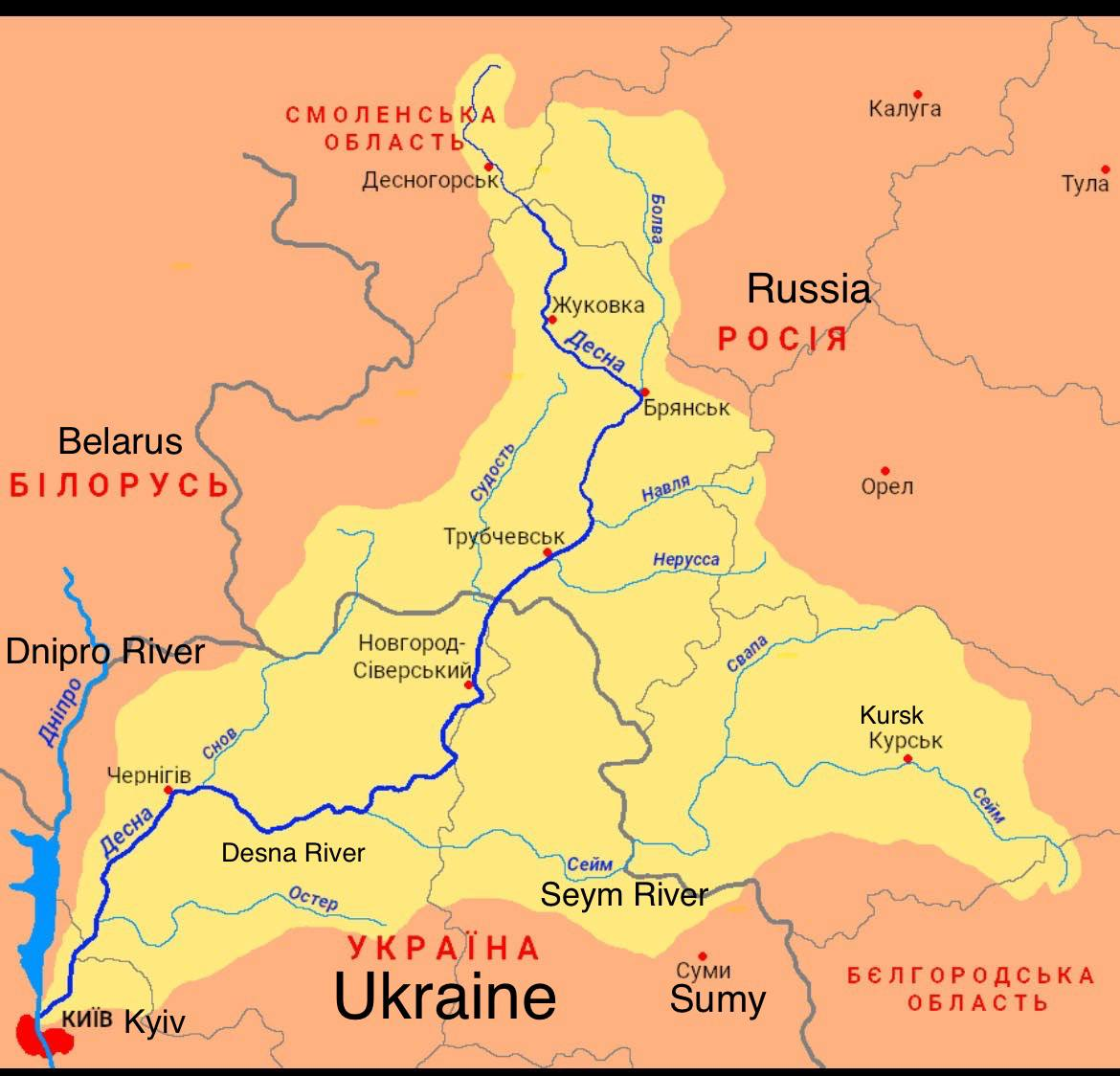 Toxic substances flowing from Russia found in Desna River near Kyiv