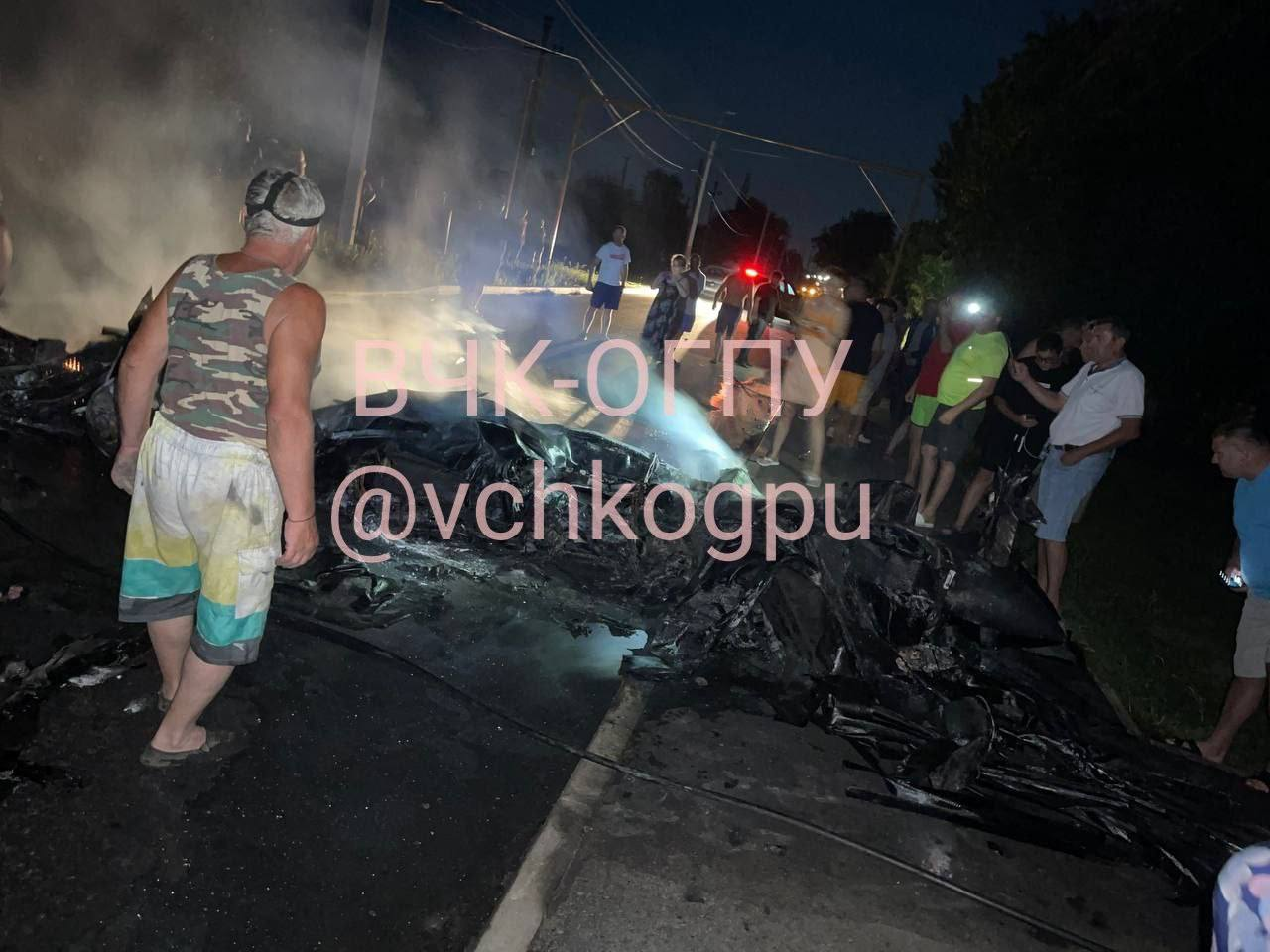 UAV crashes and causes fire near Taganrog, Russia on July 30