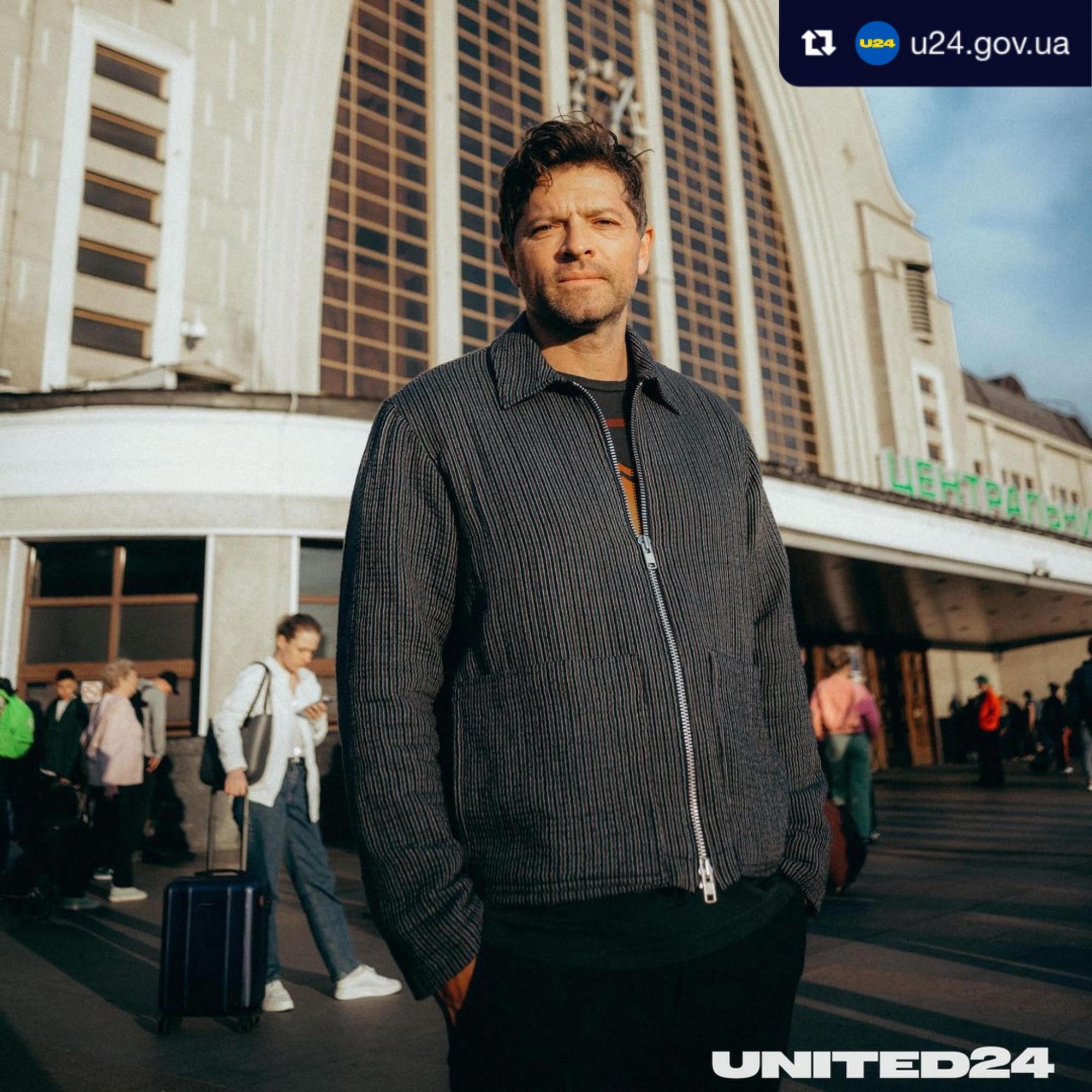 Misha Collins visits Kyiv: Supernatural star poses amidst destroyed Russian equipment