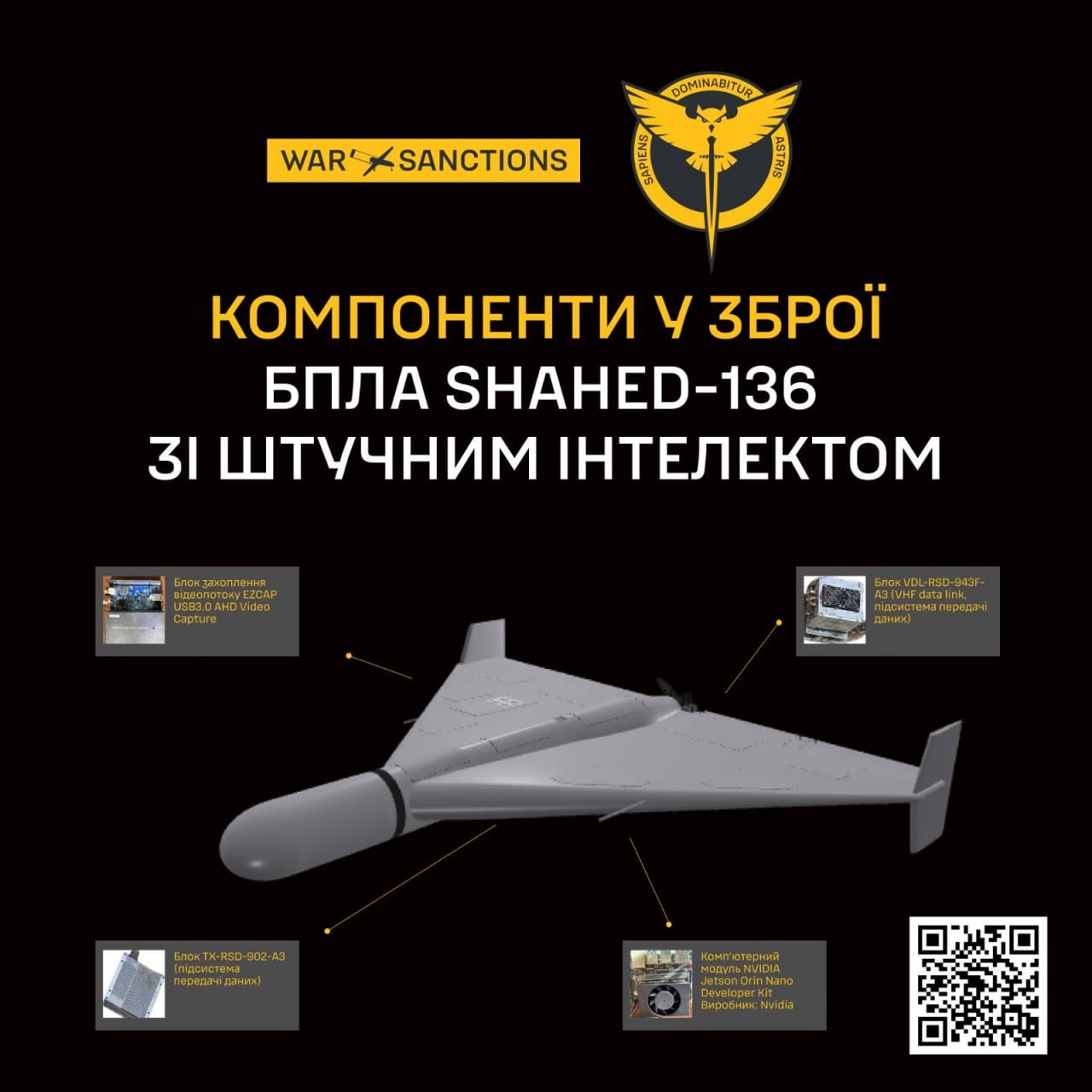 Ukraine's intelligence reveals stuffing of modernized Russian Shahed with camera and AI
