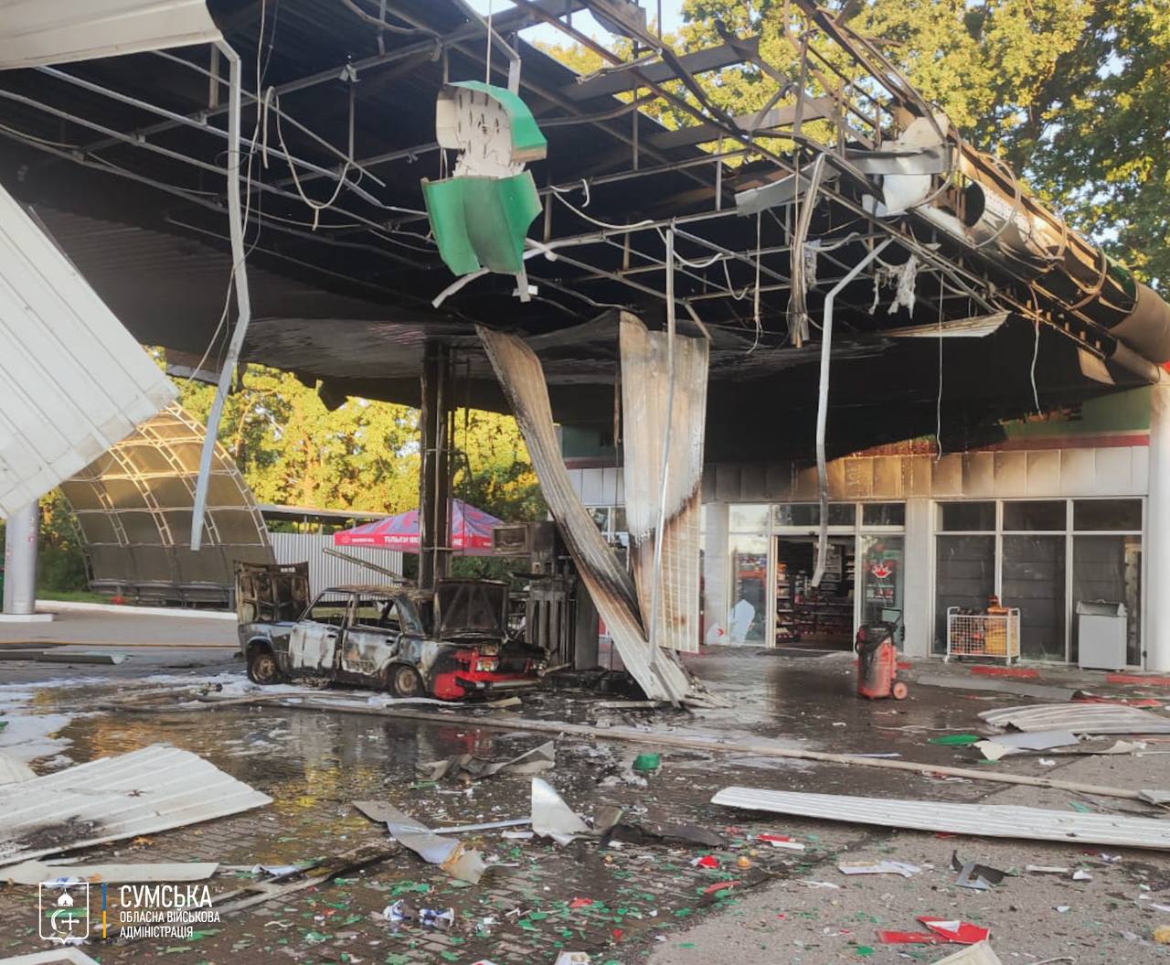 Russia strikes civilian car at gas station in Ukraine's Sumy region: Driver wounded