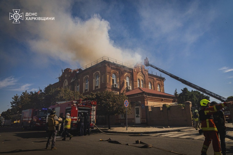 Russia strikes Kharkiv University of Pharmacy: Moment of impact and aftermath photos