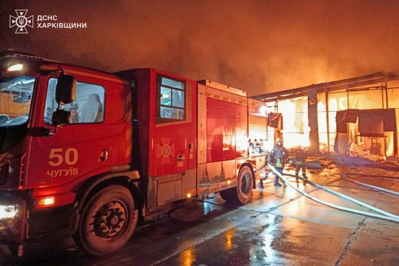 Russia massively strikes Ukraine's Chuhuiv with drones: Warehouse destroyed