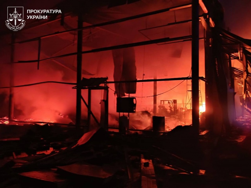 Russia massively strikes Ukraine's Chuhuiv with drones: Warehouse destroyed