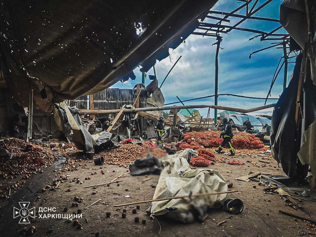 Russia strikes vegetable warehouse in Ukraine's Kharkiv region, killing 6 and injuring 12