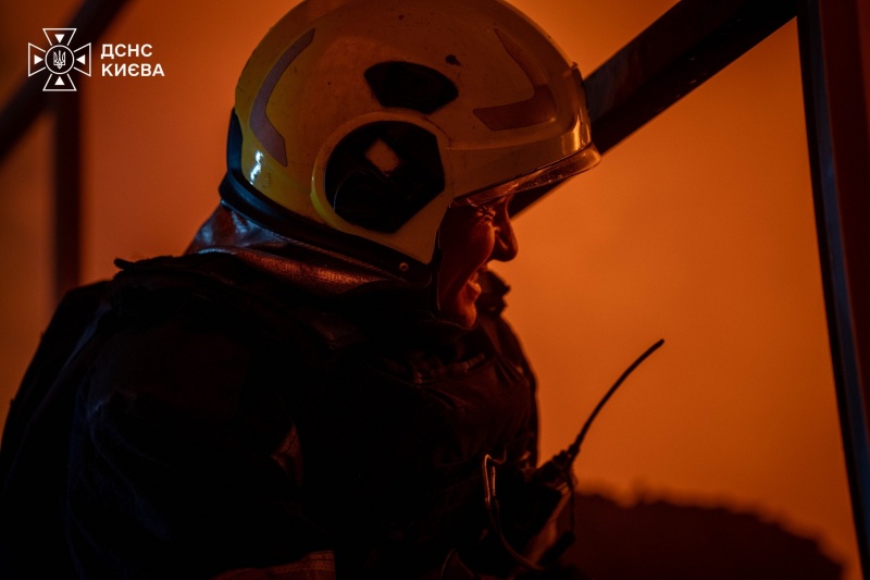 Russia strikes Kyiv for third time in a day, sparking warehouse fire and injuring one