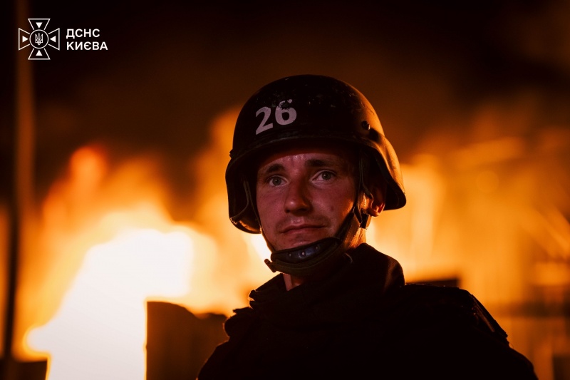 Russia strikes Kyiv for third time in a day, sparking warehouse fire and injuring one
