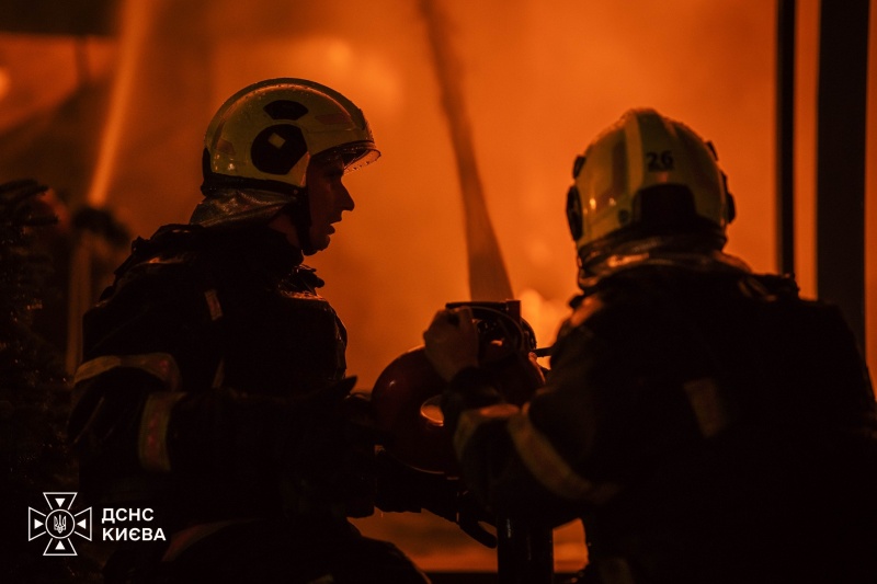 Russia strikes Kyiv for third time in a day, sparking warehouse fire and injuring one