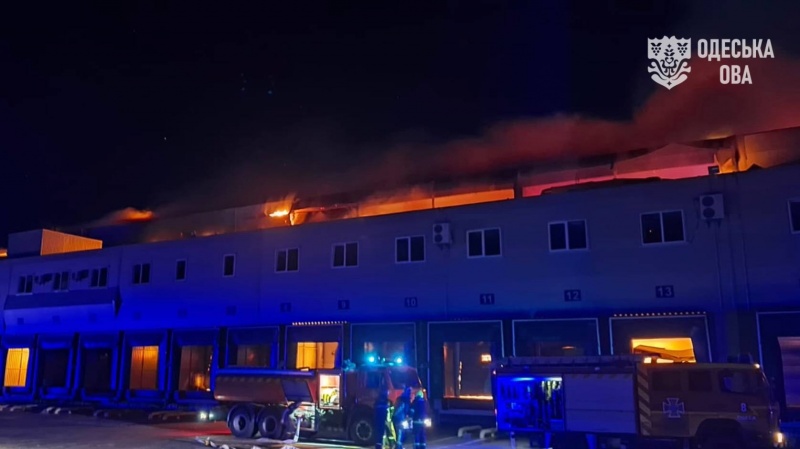 Russia strikes Ukraine's Odesa region, setting food warehouses ablaze