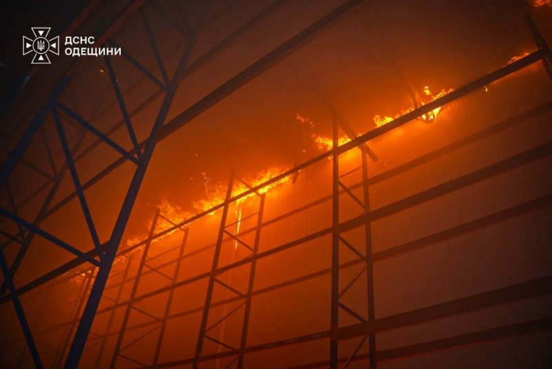 Russia strikes Ukraine's Odesa region, setting food warehouses ablaze