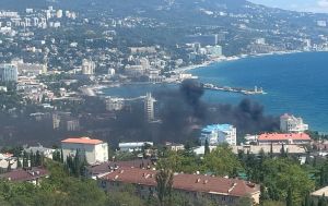 Sea drones attack Yalta port in occupied Crimea as massive fire breaks out