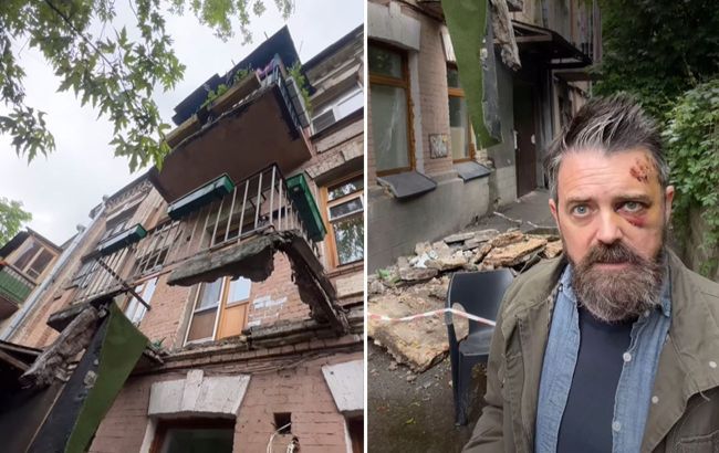 American filmmaker injured as balcony crashes down in heart of Kyiv (video)