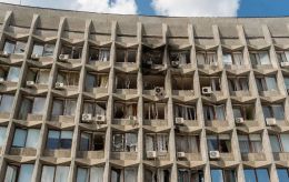 Russian drone strike targets government building in Sumy