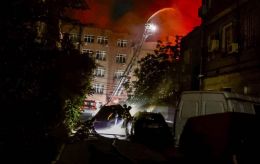 Russian massive attack leaves Kyiv in flames, apartment buildings in ruins