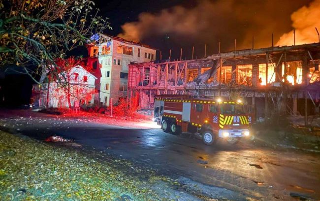 Russia massively strikes Ukraine's Chuhuiv with drones: Warehouse destroyed