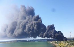 Half of Crimea loses power as flames engulf Kerch plant after strikes