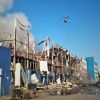 Helicopters battled 10,000 square meters fire near Kyiv caused by another Russian strike