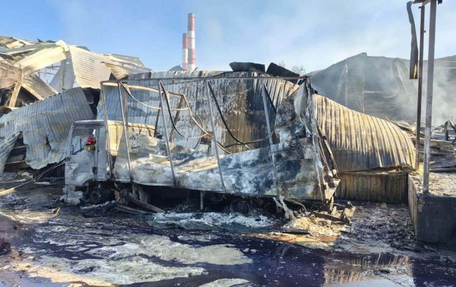 Russian strike destroys children's goods warehouse in Kyiv