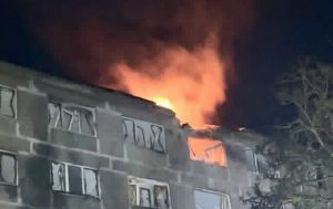 Russian drone hits dormitory in Dnipro, fire breaks out