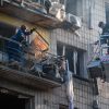 Strike on Kyiv: Staircase collapses inside damaged residential building