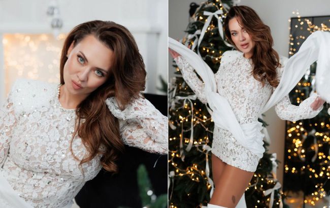 White dress and over-the-knee boots: Perfect look for New Year 2026