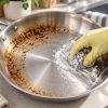 How to rescue a stainless steel pan covered in burnt-on grease and grime