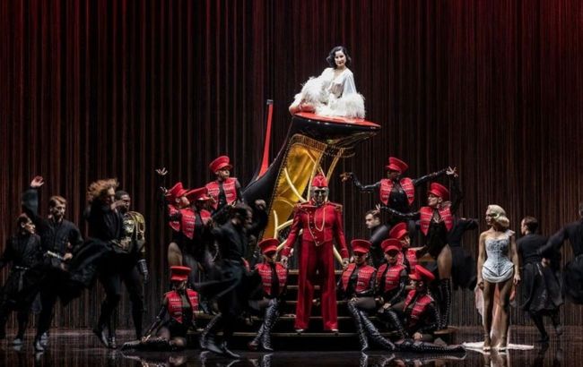 Dita von Teese, fire and a giant shoe: Louboutin turns fashion show into spectacle