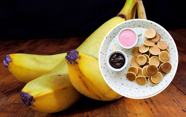 Mini banana pancakes which take few minutes to make