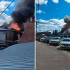 Fire burst out near Moscow at a warehouse with paint and varnish materials