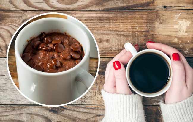 Chocolate muffin in a cup: Quick breakfast dessert recipe