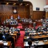 Fighting and fire occur in Serbian parliament as opposition protests
