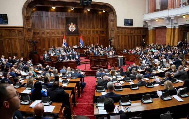 Fighting and fire occur in Serbian parliament as opposition protests