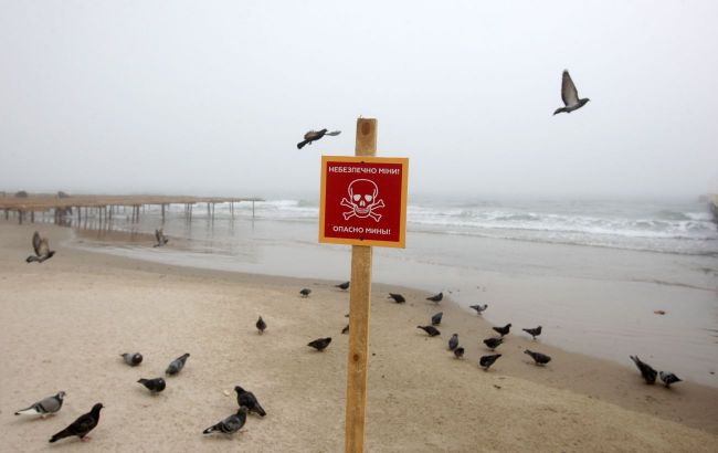Storm washes sea mine ashore on Odesa coast - Ukrainian Navy releases video of disposal