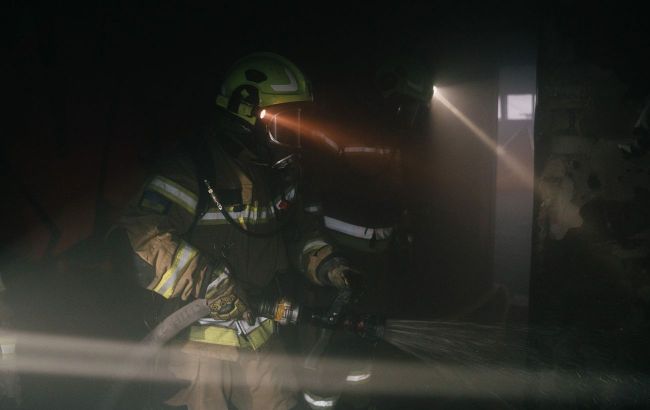 Kyiv region under Russian drone attack: House burns, rescuers on scene