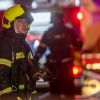 Building burns in Kyiv due to Russian drone attack