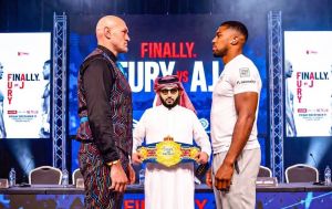 Fury and Joshua face off for first time ahead of blockbuster fight: Video