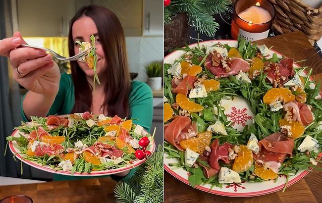 Salad with mandarins: Festive dish quick recipe