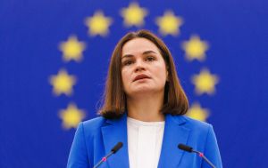 Belarus opposition leader Tsikhanouskaya arrives in Kyiv for first official visit