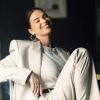 Chic and timeless: Usyk's wife nails summer style in beige suit and tee