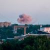 Donetsk under drone attack, munitions warehouse possibly targeted