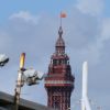 Fire at Blackpool Tower - Just flapping orange netting