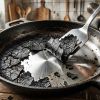 Burnt-on grease comes off in 15 minutes: Trick for spotless frying pan
