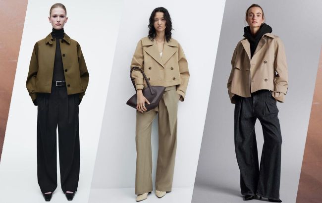 Cropped trench coat and jacket with contrasting collar: Trendiest outerwear for spring