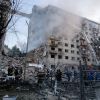 Ballistic missile slices through Kyiv high-rise – Photo report