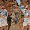 Ukrainian actress stuns in chic vacation look with shorts, fringe, and flair