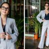 Nail your business style: Recreate chic gray suit outfit