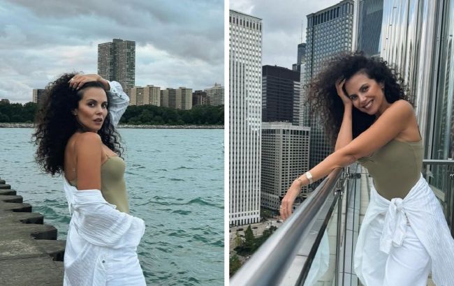 White wide-leg jeans: Ukrainian singer’s stylish fall 2025 go-to