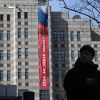 Russia displays victory banner in central Seoul: South Korea demands removal
